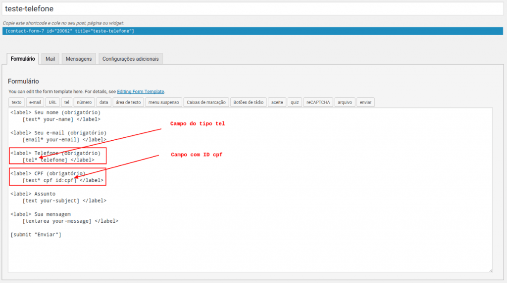 Máscara de Telefone no Contact Form 7 » PR7 Blog de Tecnologias com