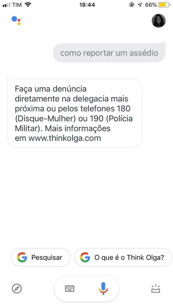 Google Reportar Assédio